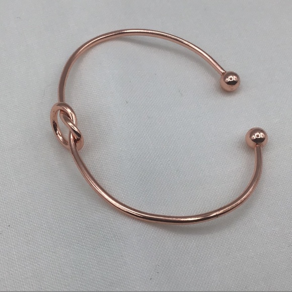 Love knot Bangle in plated Rose Gold Women bracelet - Picture 1 of 4